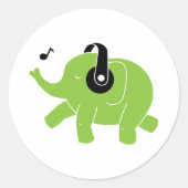 Dansend Elephant Ronde Sticker (Voorkant)