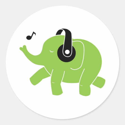 Dansend Elephant Ronde Sticker (Voorkant)