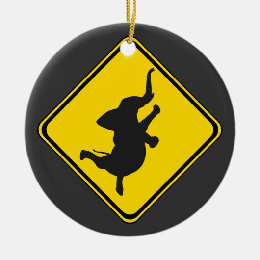 Dansend Elephant Xing. Keramisch Ornament (Voorkant)