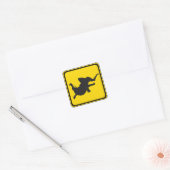Dansend Elephant Xing. Vierkante Sticker (Envelop)