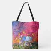 Dansend Elephants Tote Bag (Achterkant)