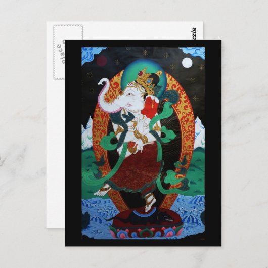 Dansend Ganesh Briefkaart (Voorkant / Achterkant)