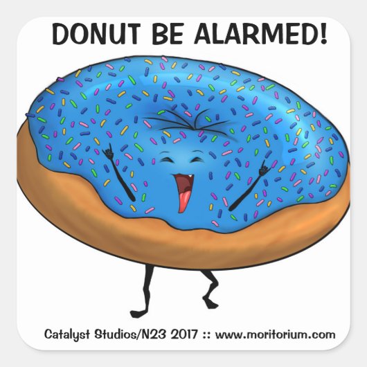 Dansend gebak "Donut wees gealarmeerd!" stickers (Voorkant)