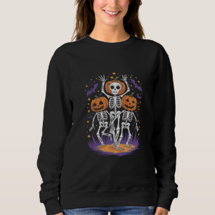 Dansend geraamte Halloween pompoen Trui