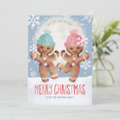 Dansend Gingerbrood Cookies kerstfeest Feestdagenkaart (Staand voorkant)