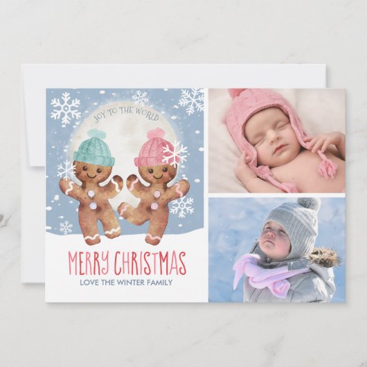 Dansend Gingerbrood Cookies kerstfeest Feestdagenkaart (Voorkant)