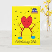 Dansend hart blanco kaart (Gele Bloem)