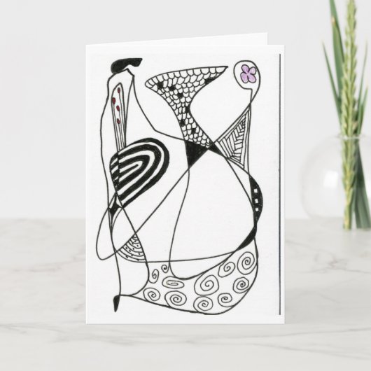 "Dansend Hen" Abstract Art Wenskaart Kaart (Voorkant)