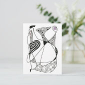 "Dansend Hen" Abstract Briefkaart (Staand voorkant)