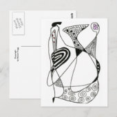 "Dansend Hen" Abstract Briefkaart (Voorkant / Achterkant)