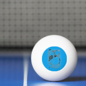 "Dansend Hen on blue" Abstracte Ping Pong Ball (Net)