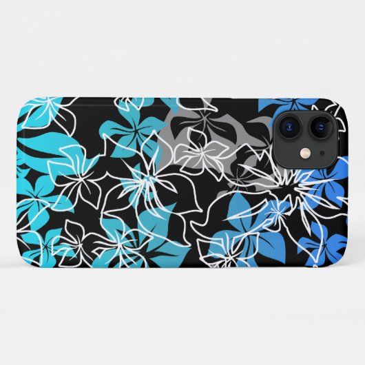 Dansend Hibiscus Hawaiian Blend Floral Blue Case-Mate iPhone Case (Achterkant (horizontaal))