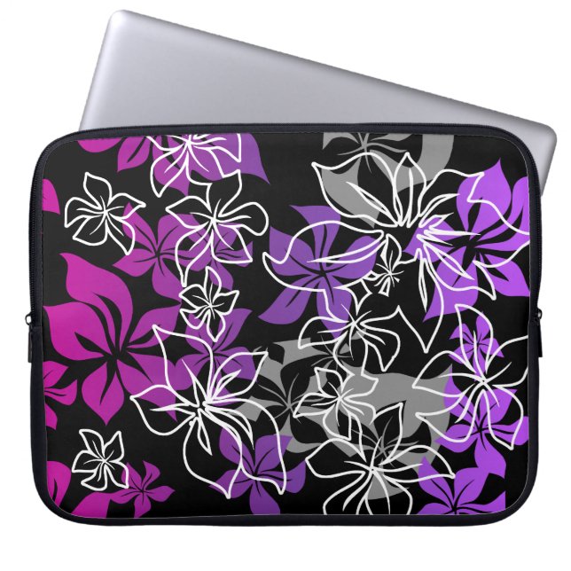 Dansend Hibiscus Hawaiian Neopreen Wetsuit Laptop Sleeve (Voorkant)