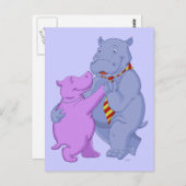 Dansend Hippo Tango Briefkaart (Voorkant / Achterkant)
