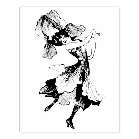 Dansend Iris Lady  Rubber Art Stamp Rubberstempel (Afrduk)