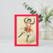 dansend Kat Briefkaart (Staand voorkant)
