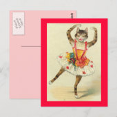 dansend Kat Briefkaart (Voorkant / Achterkant)