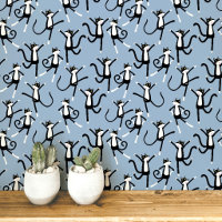 Dansend kattenpatroon blauw