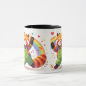 Dansend Kawaii Dier met Regenboog Mok (Midden)