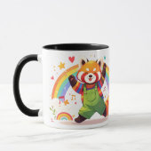 Dansend Kawaii Dier met Regenboog Mok (Links)