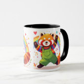 Dansend Kawaii Dier met Regenboog Mok (Voorkant rechts)