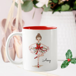 Dansend Kerstbal Girl Tweekleurige Koffiemok