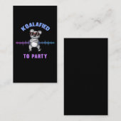 Dansend Koala Beer met zonnebrillen Partij Koala Visitekaartje (Voorkant / Achterkant)