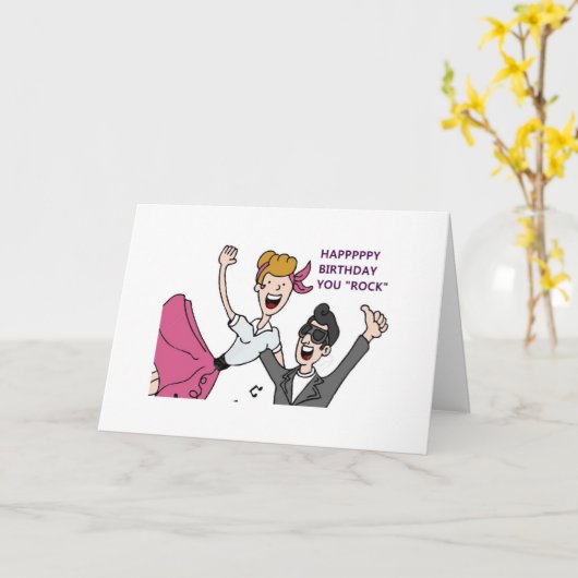 DANSEND KOPPEL-JE ROCK MIJN HELE WERELD-VERJAARDAG KAART (Gele Bloem)