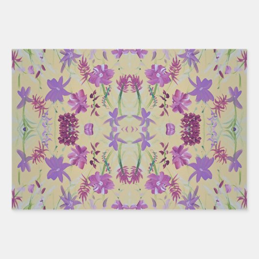 Dansend Lavendel Bloemen Wrapping Papier Inpakpapier Vel (Voorkant 2)