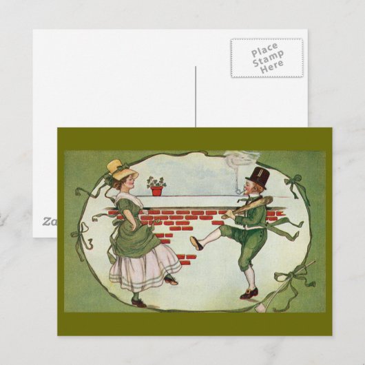 Dansend Leprechauns  St. Patrick's Day Briefkaart (Voorkant / Achterkant)