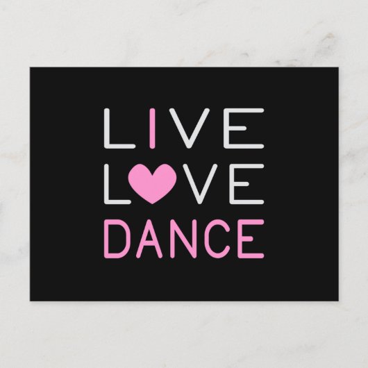 Dansend Live Love Dance Queen Dancer Ballet Gift Briefkaart (Voorkant)