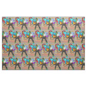 Dansend Man 2 Muziek Graffiti Wall Fabric Stof (Yard (91,4 cm))