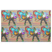 Dansend Man 2 Muziek Graffiti Wall Fabric Stof (Fat Quarter)