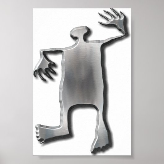 Dansend Man roestvrij staal Poster (Voorkant)