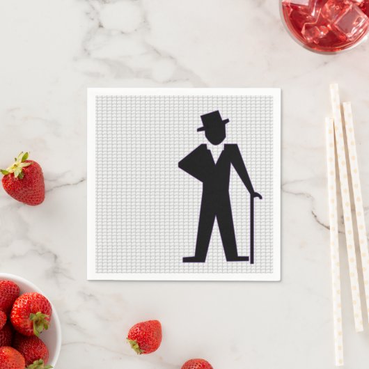Dansend Man Silhouette met top-hak- en rietpapier Servet (Insitu)