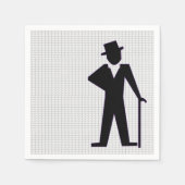 Dansend Man Silhouette met top-hak- en rietpapier Servet (Voorkant)