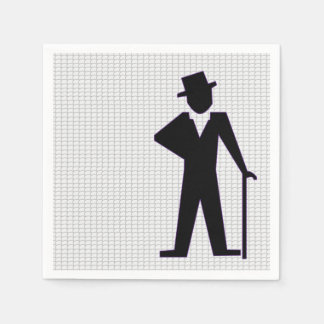 Dansend Man Silhouette met top-hak- en rietpapier Servet