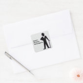 Dansend Man Silhouette met Top Hat en Cane Vierkante Sticker (Envelop)