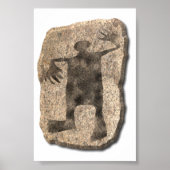 Dansend Man steen Poster (Voorkant)