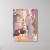 Dansend meisje bij het kasteel Canvasprint Canvas Afdruk (Voorkant)