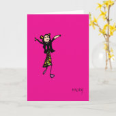 Dansend Meisje Kaart (Gele Bloem)