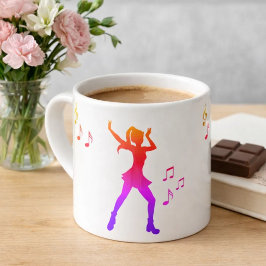 Dansend meisje met muzieknoten – Cool K-Pop Espresso Kop