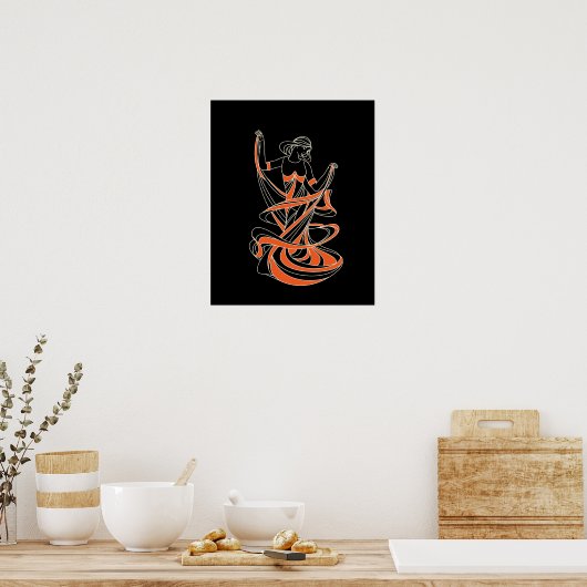 dansend meisje poster (Keuken)