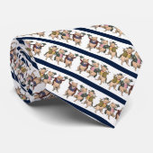 Dansend met het varkensstapje Funny Striped Stropd Stropdas (Opgerold)