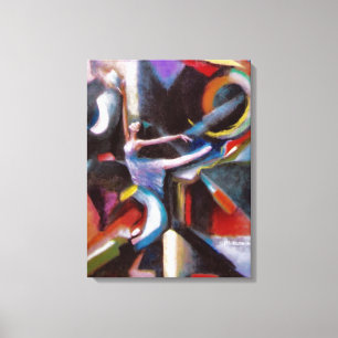 Dansend met het Wind op omcirkeld canvas Afdruk
