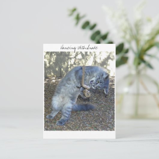 Dansend met slang briefkaart (Staand voorkant)