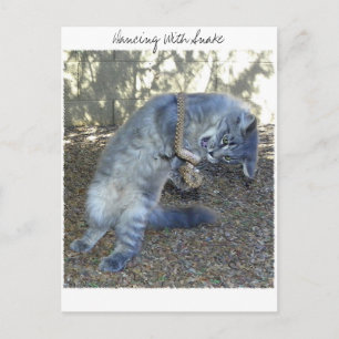 Dansend met slang briefkaart