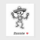 Dansend Mexicaans Skelet Sticker (Vel)