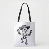Dansend Mexicaans Skelet Tote Bag (Voorkant)