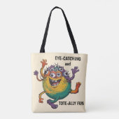 dansend monster tote bag (Achterkant)